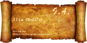 Ilia Abád névjegykártya